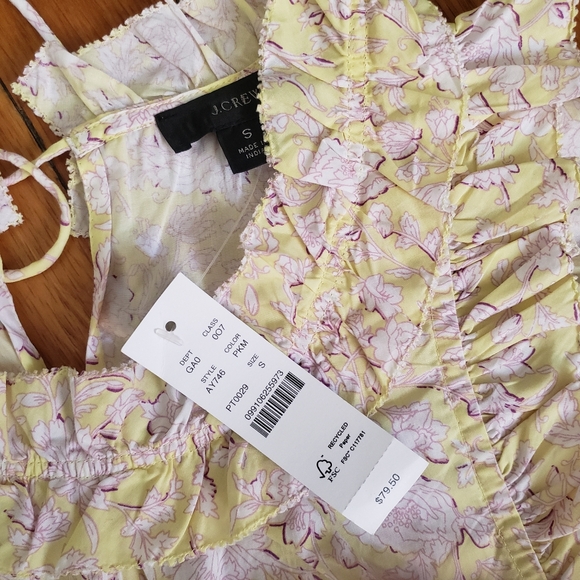 J. Crew Ruffled Sleeveless Blouse in Pastel Floral | NWT - Picture 7 of 10